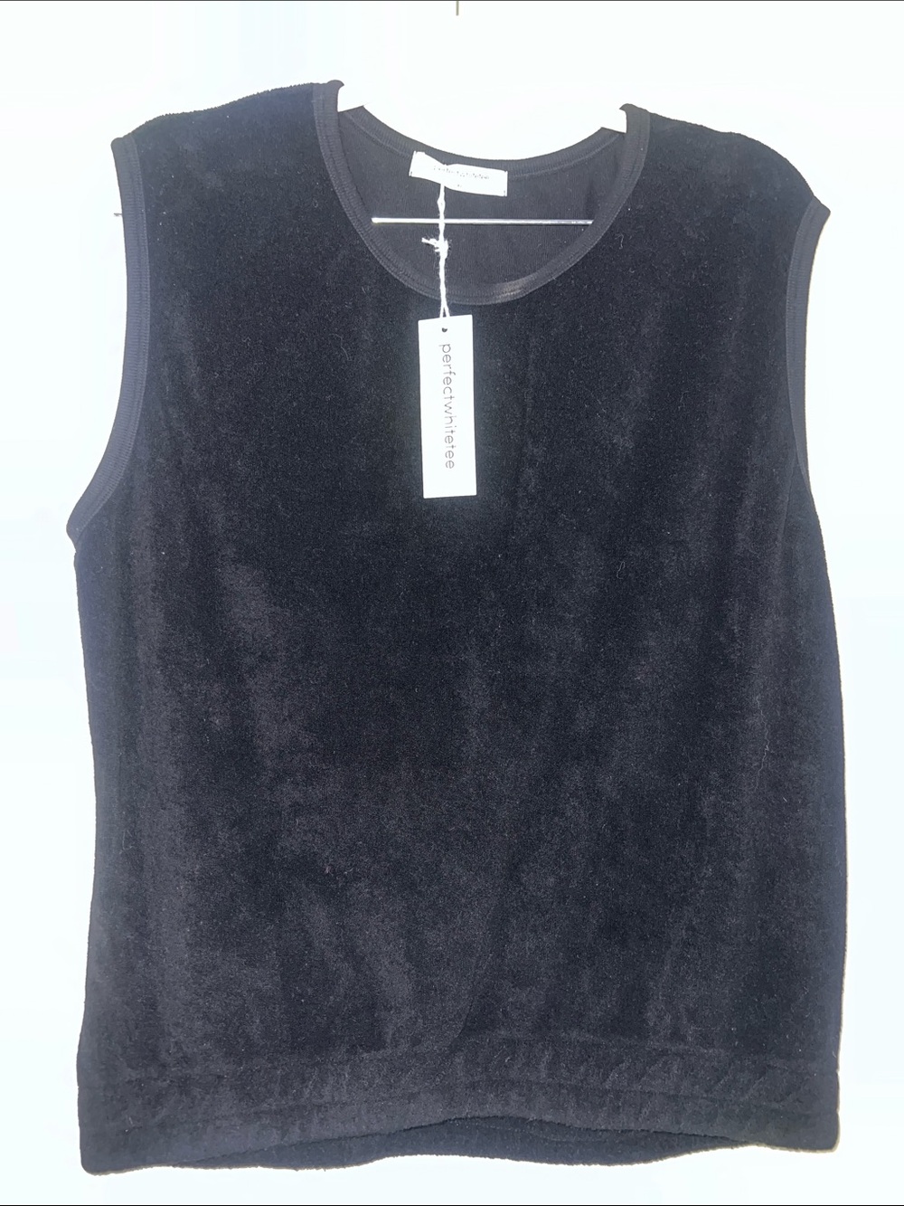 Perfect white tee eve loop terry sleeveless crew